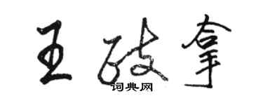 駱恆光王政拿行書個性簽名怎么寫