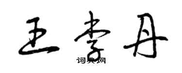 曾慶福王李丹草書個性簽名怎么寫