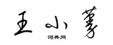 梁錦英王小蔓草書個性簽名怎么寫