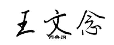 王正良王文念行書個性簽名怎么寫