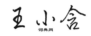 駱恆光王小含行書個性簽名怎么寫