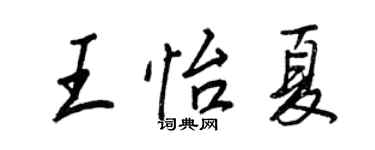 王正良王怡夏行書個性簽名怎么寫