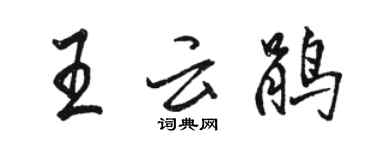 駱恆光王雲鵑行書個性簽名怎么寫