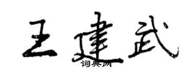曾慶福王建武行書個性簽名怎么寫