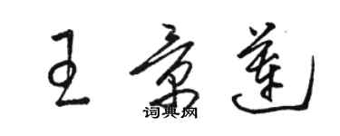 駱恆光王景蓮草書個性簽名怎么寫