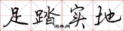 曾慶福足踏實地行書怎么寫