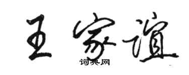 駱恆光王家誼行書個性簽名怎么寫