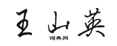 駱恆光王山英行書個性簽名怎么寫