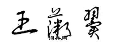 曾慶福王薇翼草書個性簽名怎么寫
