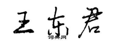 曾慶福王東君行書個性簽名怎么寫