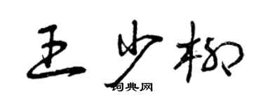 曾慶福王少柳草書個性簽名怎么寫