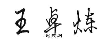 駱恆光王卓煉行書個性簽名怎么寫