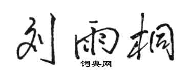 駱恆光劉雨桐行書個性簽名怎么寫