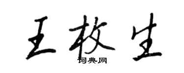 王正良王枚生行書個性簽名怎么寫