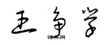 曾慶福王爭學草書個性簽名怎么寫