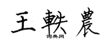 何伯昌王軼農楷書個性簽名怎么寫