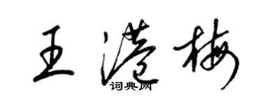 梁錦英王港梅草書個性簽名怎么寫