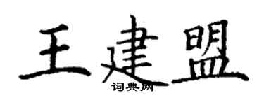 丁謙王建盟楷書個性簽名怎么寫