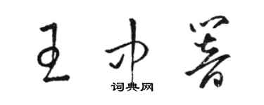 駱恆光王中響草書個性簽名怎么寫