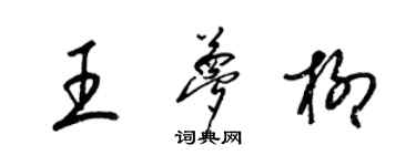 梁錦英王夢柳草書個性簽名怎么寫