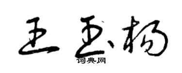 曾慶福王玉楊草書個性簽名怎么寫