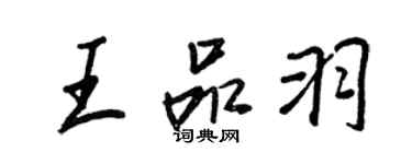 王正良王品羽行書個性簽名怎么寫