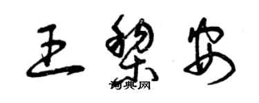 曾慶福王黎安草書個性簽名怎么寫