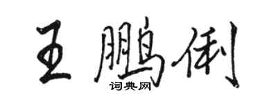 駱恆光王鵬俐行書個性簽名怎么寫
