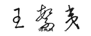 駱恆光王繁夷草書個性簽名怎么寫