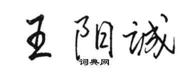 駱恆光王陽誠行書個性簽名怎么寫