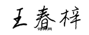 王正良王春梓行書個性簽名怎么寫