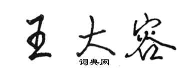 駱恆光王大容行書個性簽名怎么寫