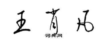 梁錦英王肖凡草書個性簽名怎么寫