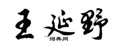 胡問遂王延野行書個性簽名怎么寫