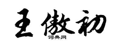 胡問遂王傲初行書個性簽名怎么寫