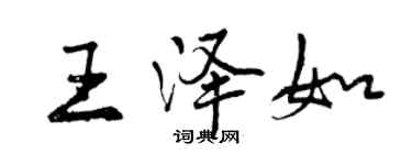 曾慶福王澤如行書個性簽名怎么寫