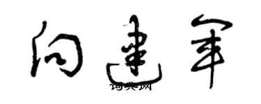 曾慶福向建軍草書個性簽名怎么寫