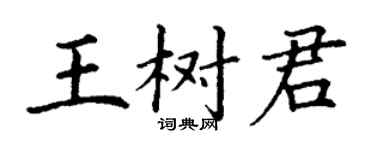 丁謙王樹君楷書個性簽名怎么寫