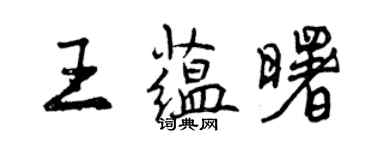 曾慶福王蘊曙行書個性簽名怎么寫