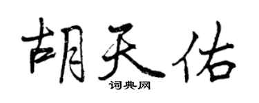 曾慶福胡天佑行書個性簽名怎么寫