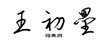 梁錦英王初壘草書個性簽名怎么寫