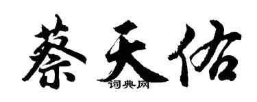 胡問遂蔡天佑行書個性簽名怎么寫