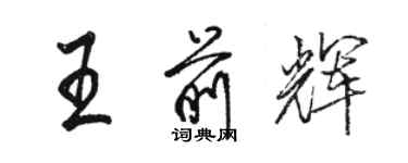 駱恆光王前輝行書個性簽名怎么寫