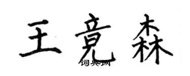 何伯昌王競森楷書個性簽名怎么寫