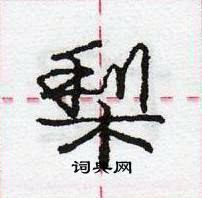 龐中華寫的硬筆行書梨