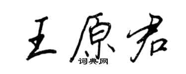 王正良王原君行書個性簽名怎么寫