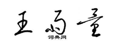 梁錦英王雨量草書個性簽名怎么寫