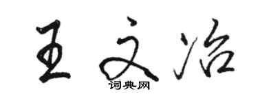 駱恆光王文冶行書個性簽名怎么寫