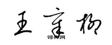梁錦英王章柳草書個性簽名怎么寫