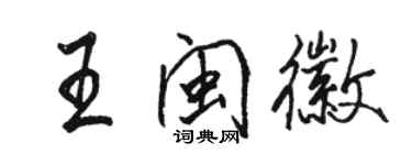 駱恆光王閩徽行書個性簽名怎么寫